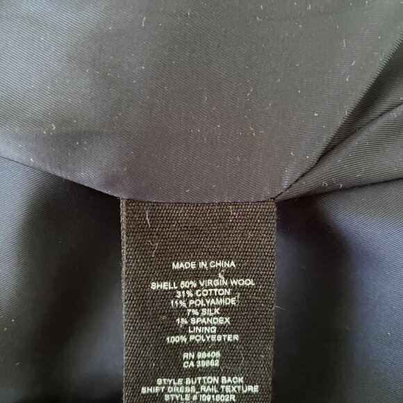 Theory Sleeveless Navy SIZE 8 Sheath Shift Dress Fitted Virgin Wool - Picture 7 of 10